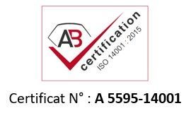 Certificat ISO 14001